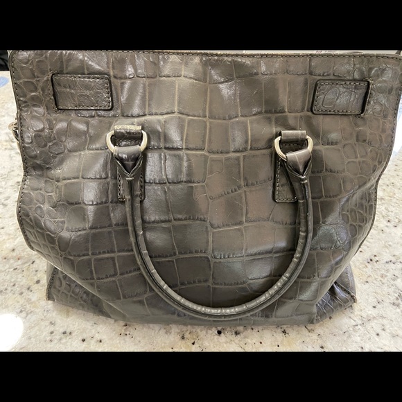 Michael Kors croc grey Hamilton Handbag - Picture 2 of 6
